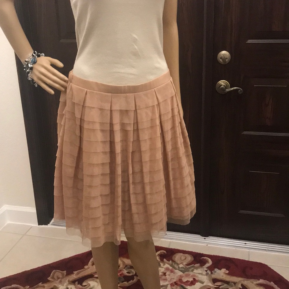 BCBGMaxAzria Blush Layered A-Line Skirt - Picture 3 of 8